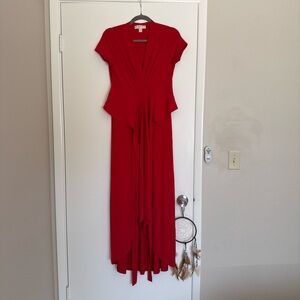 “Michael Kors V-Neck Wrap Dress - Flattering maxi/hi-low faux wrap dress